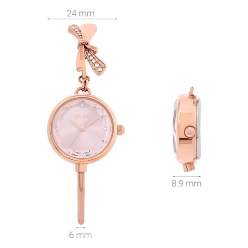 Set quà - Đồng hồ Elio 24 mm Nữ ES155-02 Màu Vàng Hồng