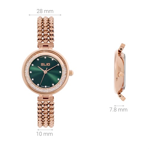 Set quà - Đồng hồ Elio 28 mm Nữ ES157-01 Màu Vàng Hồng