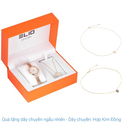 Set quà - Đồng hồ Elio 28 mm Nữ ES157-02 Màu Vàng Hồng