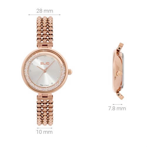 Set quà - Đồng hồ Elio 28 mm Nữ ES157-02 Màu Vàng Hồng