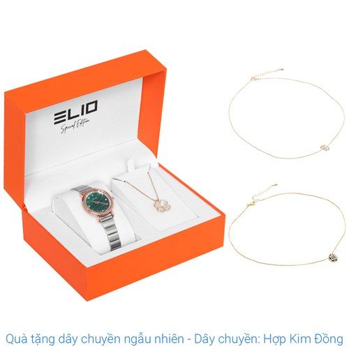 Set quà - Đồng hồ Elio 28 mm Nữ ES158-01 Màu Bạc