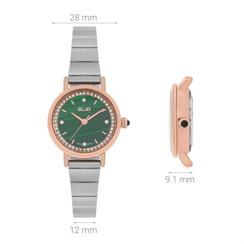 Set quà - Đồng hồ Elio 28 mm Nữ ES158-01 Màu Bạc