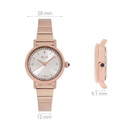 Set quà - Đồng hồ Elio 28 mm Nữ ES158-02 Màu Vàng Hồng