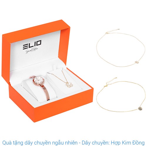 Set quà - Đồng hồ Elio 24 mm Nữ ES159-02 Màu Vàng Hồng