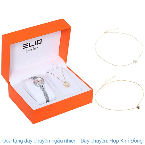 Set quà - Đồng hồ Elio 24 mm Nữ ES161-01 Màu Bạc