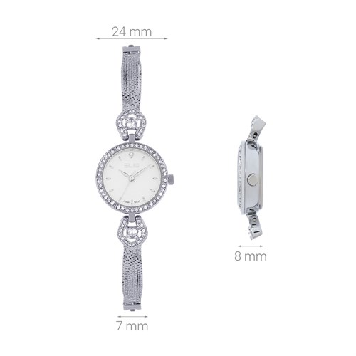 Set quà - Đồng hồ Elio 24 mm Nữ ES161-01 Màu Bạc