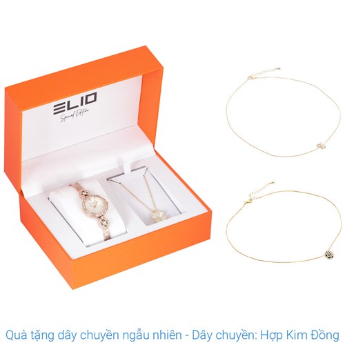 Set quà - Đồng hồ Elio 24 mm Nữ ES161-02 Màu Vàng Hồng