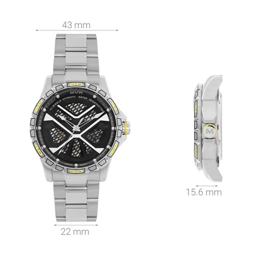 Đồng hồ MVW Galaxy 43 mm Nam MSA093-01-S2 Màu Bạc