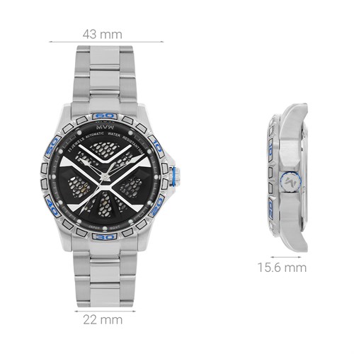 Đồng hồ MVW Galaxy 43 mm Nam MSA093-02-S2 Màu Bạc