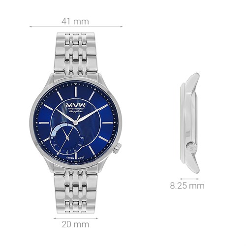 Đồng hồ MVW 41 mm Nam MS095-01 Màu Bạc