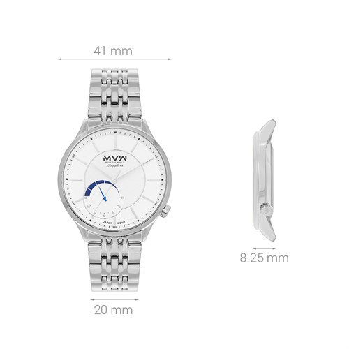 Đồng hồ MVW 41 mm Nam MS095-02 Màu Bạc