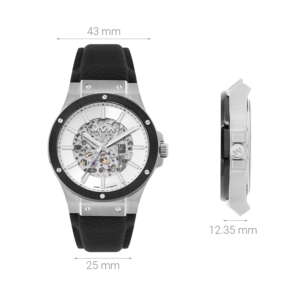 Đồng hồ MVW Galaxy 43 mm Nam MLA088-01 Màu Đen