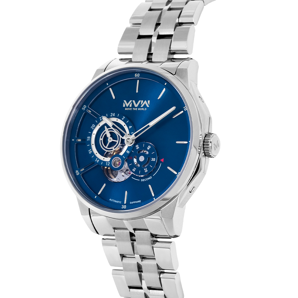 Đồng hồ MVW Star 43 mm Nam MSA090-01-S1 Màu Bạc