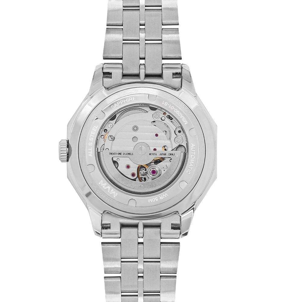Đồng hồ MVW Star 43 mm Nam MSA090-01-S1 Màu Bạc
