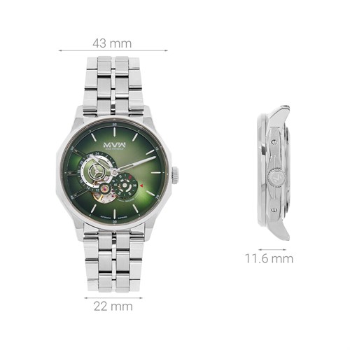 Đồng hồ MVW Star 43 mm Nam MSA090-02-S1 Màu Bạc