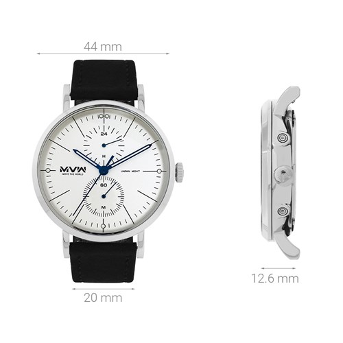 Đồng hồ MVW Sport 44 mm Nam ML088-01 Màu Đen