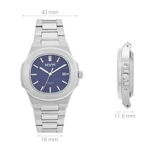 Đồng hồ MVW Elegant 43 mm Nam MSA097-01-ELE Màu Bạc