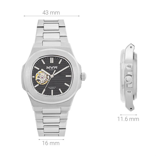 Đồng hồ MVW Elegant 43 mm Nam MSA098-02-ELE Màu Bạc