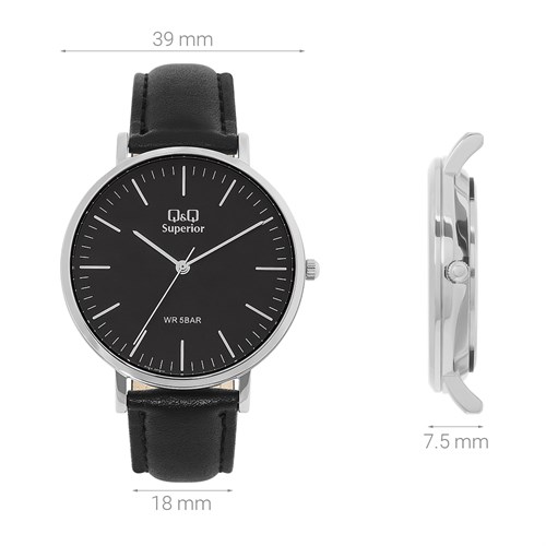 Đồng hồ Q&Q 39 mm Nam S10A-002VY Màu Đen