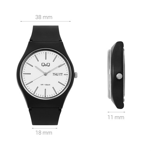 Đồng hồ Q&Q 38 mm Unisex A212J001Y Màu Đen