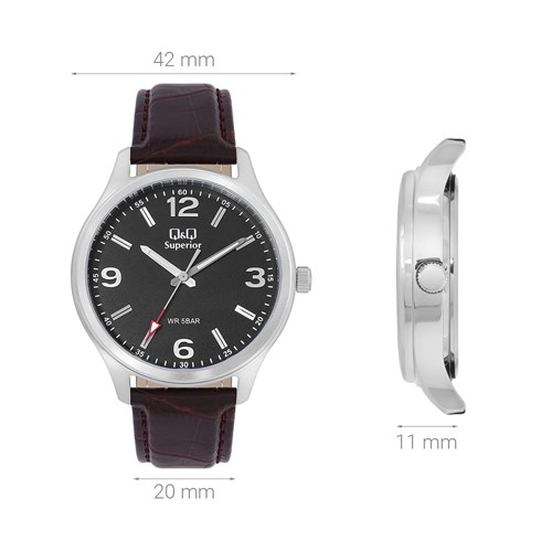 Đồng hồ Q&Q 42 mm Nam S00A-005VY Màu Nâu