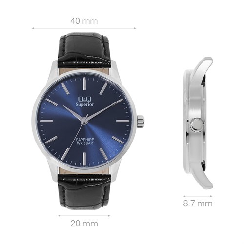 Đồng hồ Q&Q 40 mm Nam S280J322Y Màu Đen