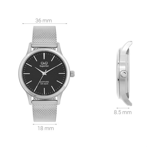 Đồng hồ Q&Q 36 mm Nữ S03A-005VY Màu Bạc