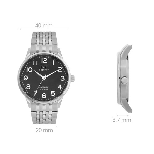 Đồng hồ Q&Q 40 mm Nam S280J215Y Màu Bạc