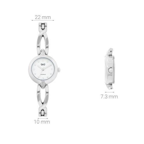 Đồng hồ Q&Q 22 mm Nữ F06A-001PY Màu Bạc