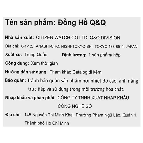 Đồng hồ Q&Q 22 mm Nữ F06A-001PY Màu Bạc
