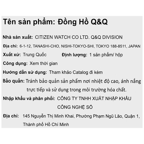 Đồng hồ Q&Q 22 mm Nữ F07A-001PY Màu Bạc