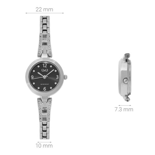 Đồng hồ Q&Q 22 mm Nữ F07A-002PY Màu Bạc