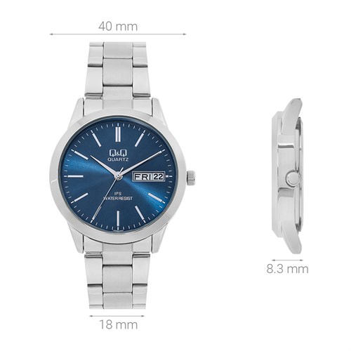 Đồng hồ Q&Q 40 mm Nam CD06J202Y Màu Bạc