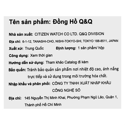 Đồng hồ Q&Q 44 mm Nam C20A-001VY Màu Bạc
