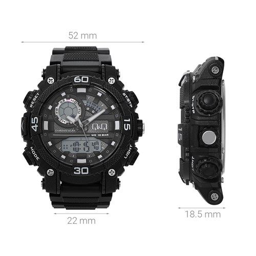 Đồng hồ Q&Q 52 mm Nam GW87J010Y Màu Đen