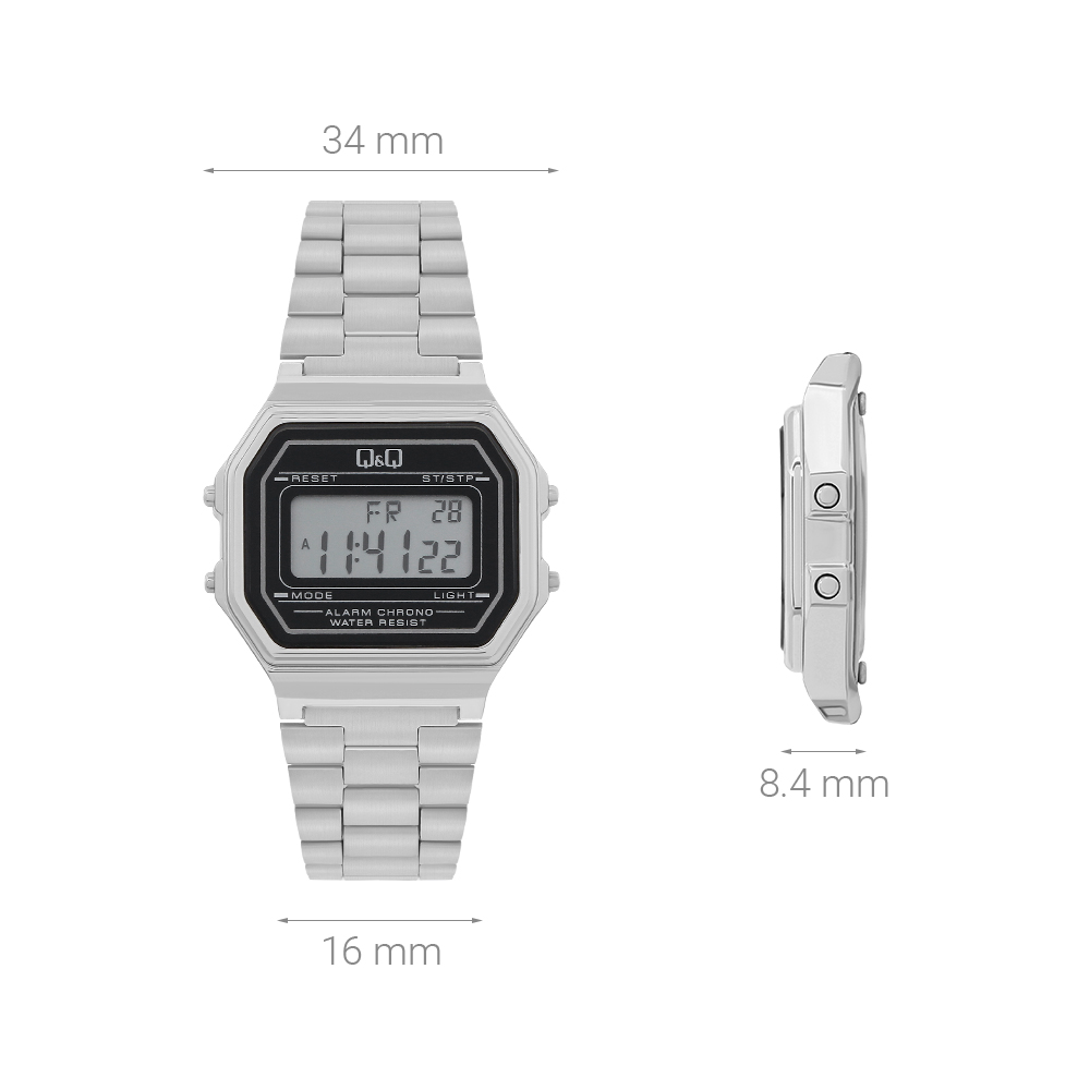 Đồng hồ Q&Q 34 mm Unisex G17A-001JY Màu Bạc