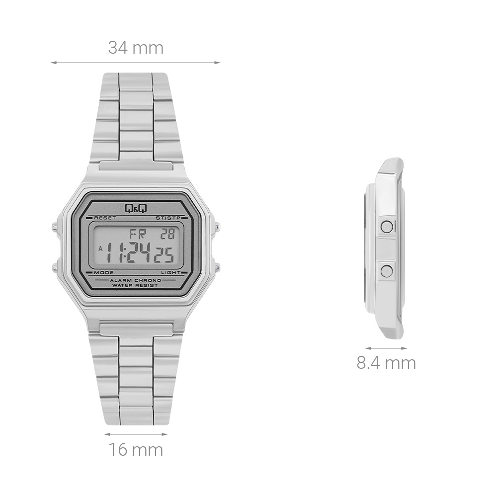Đồng hồ Q&Q 34 mm Unisex G17A-002JY Màu Bạc