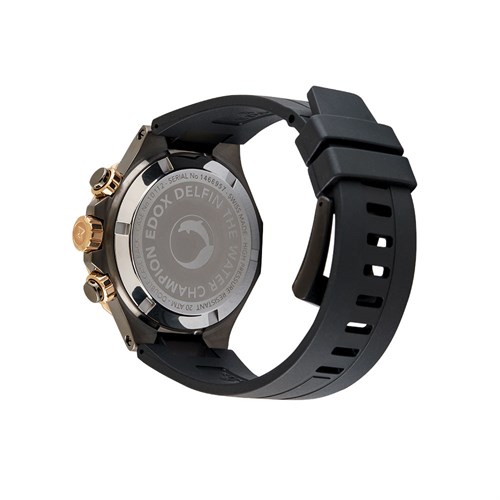 Đồng hồ Edox Delfin 43 mm Nam 10112-357GRNCA-BRNR Màu Đen