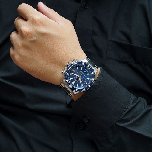 Đồng hồ Edox Delfin 43 mm Nam 10112-3BUM-BUIN Màu Bạc