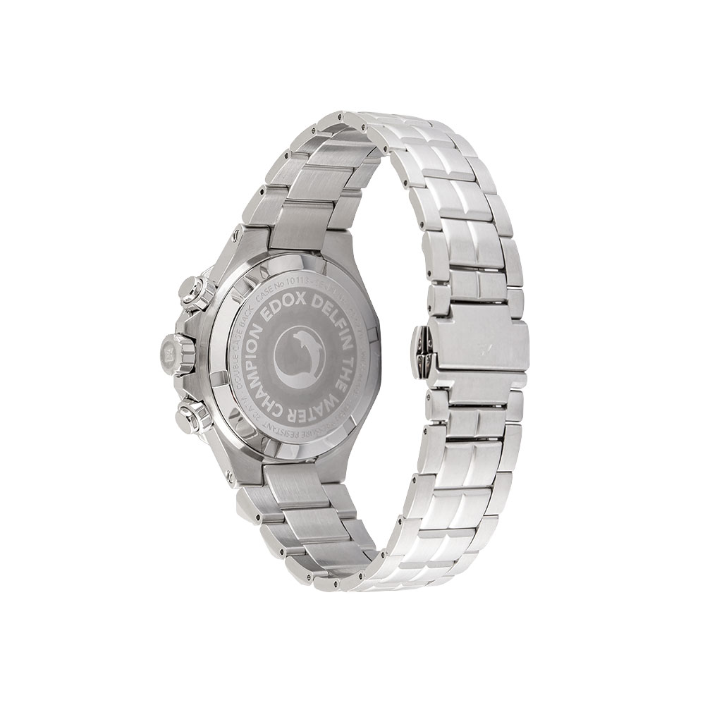 Đồng hồ Edox Delfin 43 mm Nam 10113-3M-BUIN Màu Bạc