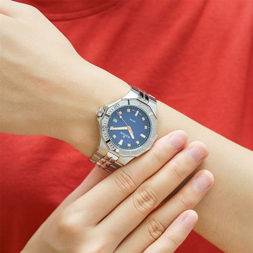 Đồng hồ Edox Delfin 38 mm Nữ 53020-3M-BUDDR Màu Bạc