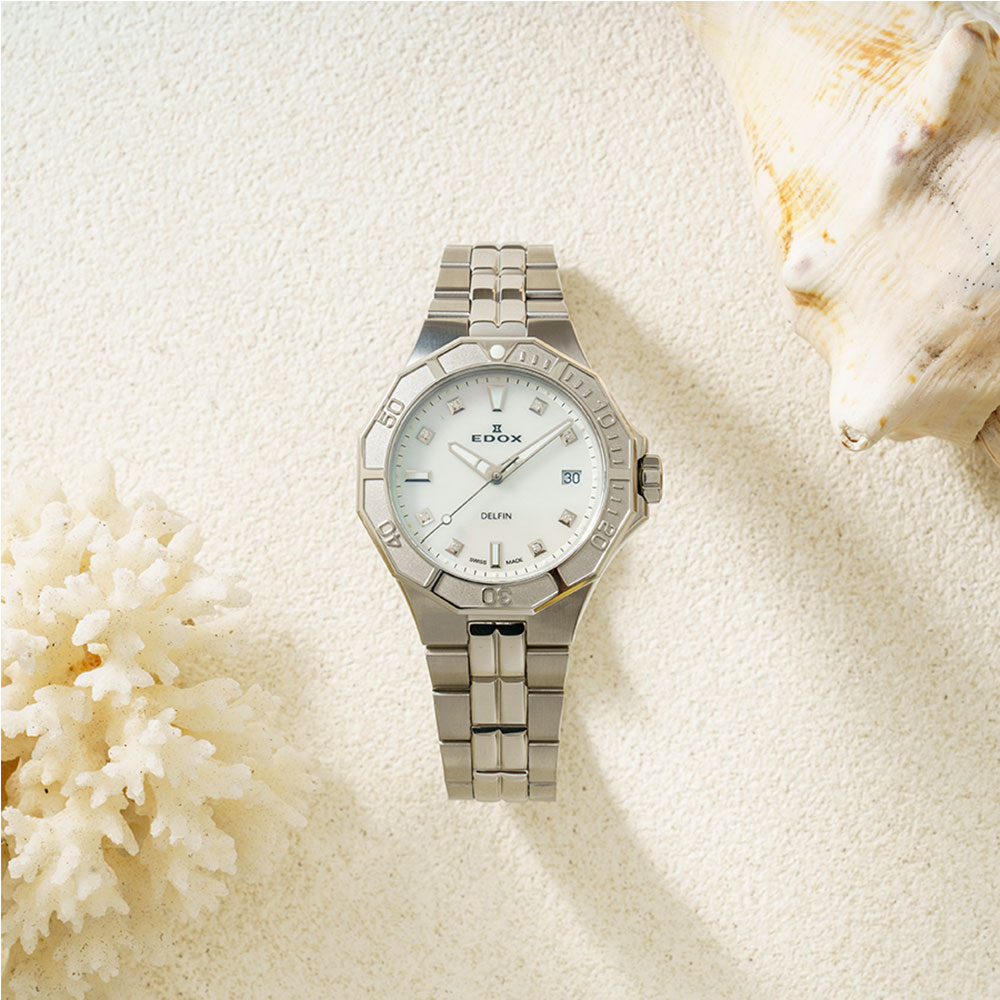 Đồng hồ Edox Delfin 38 mm Nữ 53020-3M-NADN Màu Bạc