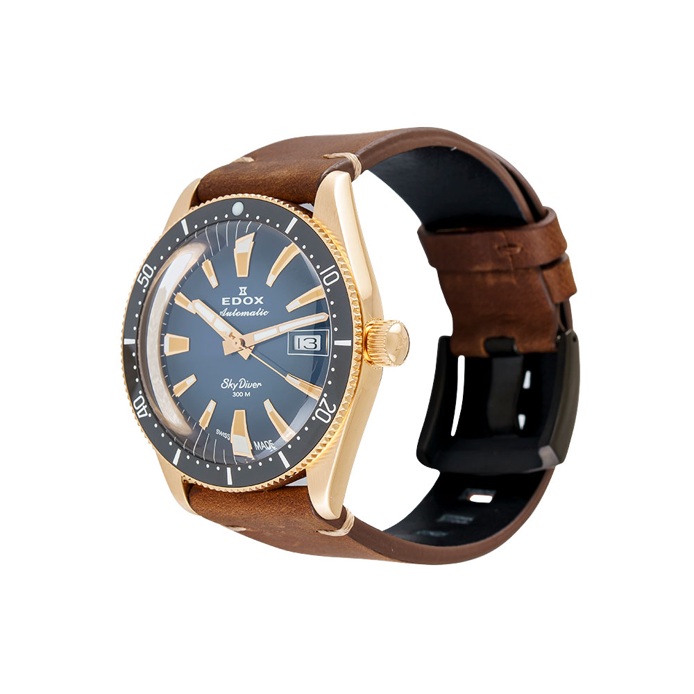 Đồng hồ Edox Skydiver 42 mm Nam 80126-BRN-BUIDR Màu Nâu