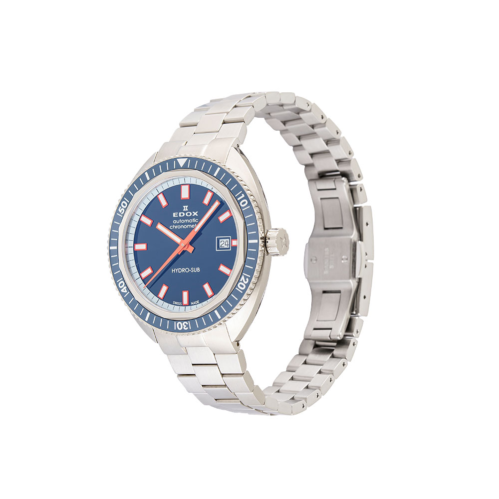 Đồng hồ Edox Hydrosub 42 mm Nam 80128-3BUM-BUIO Màu Bạc