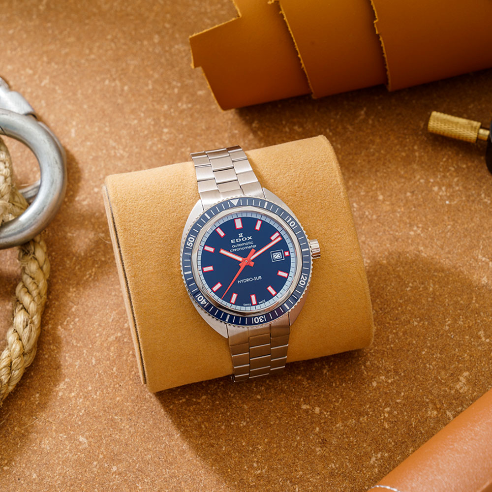 Đồng hồ Edox Hydrosub 42 mm Nam 80128-3BUM-BUIO Màu Bạc