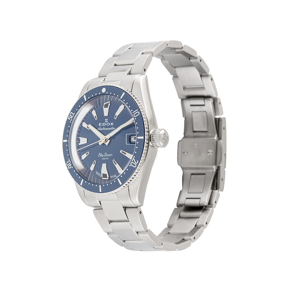 Đồng hồ Edox Skydiver 38 mm Nam 80131-3BUM-BUIN Màu Bạc