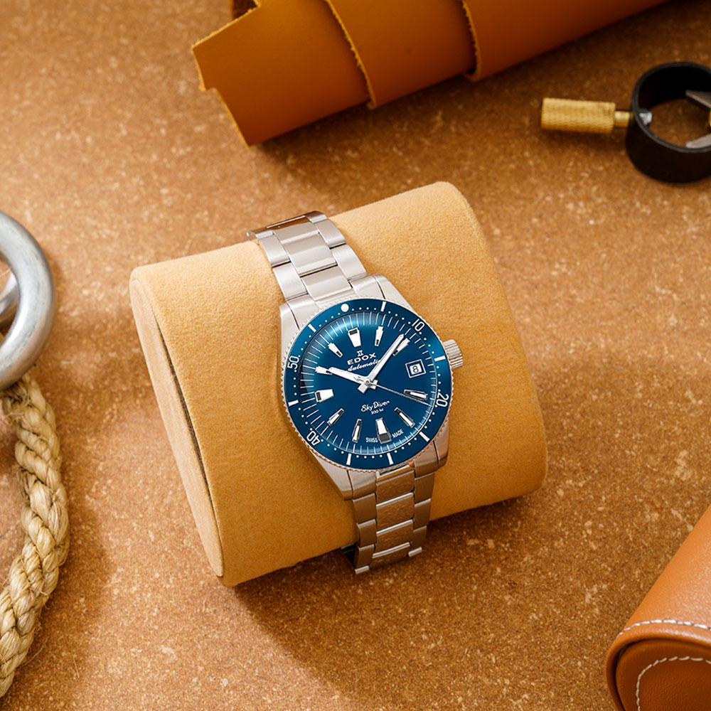 Đồng hồ Edox Skydiver 38 mm Nam 80131-3BUM-BUIN Màu Bạc