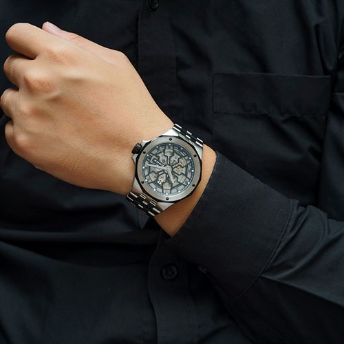 Đồng hồ Edox Delfin 43 mm Nam 85303-3NM-NBG Màu Bạc