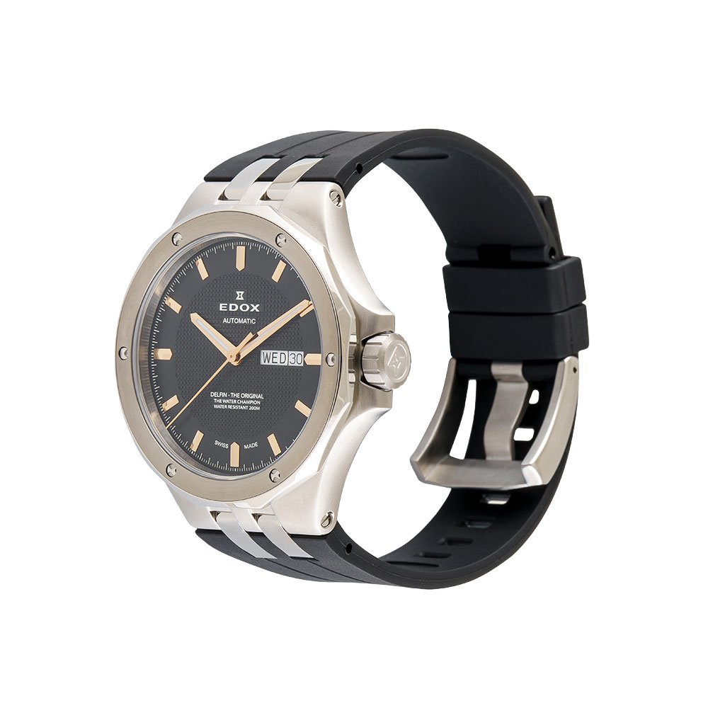 Đồng hồ Edox Delfin 43 mm Nam 88005-3CA-NIR Màu Đen