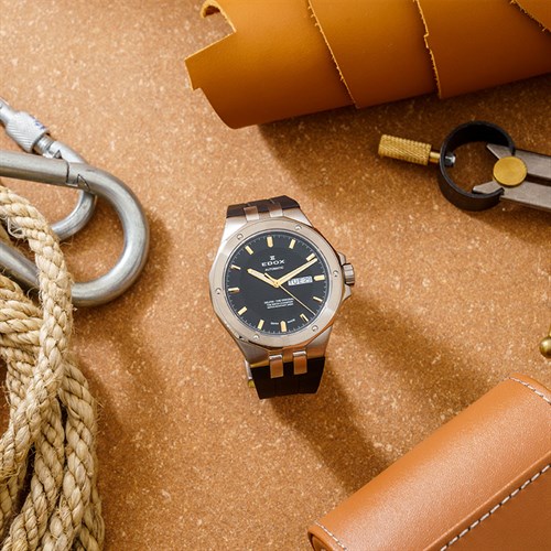 Đồng hồ Edox Delfin 43 mm Nam 88005-3CA-NIR Màu Đen